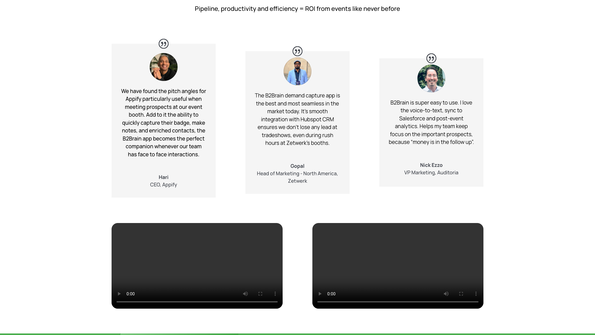 Pricing section on homepage