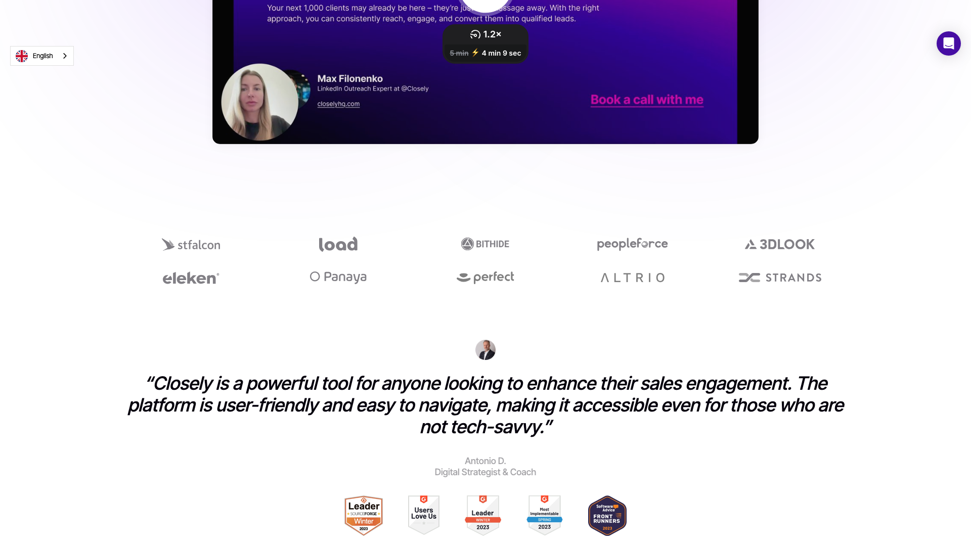 White-label platform section on homepage for agency features
