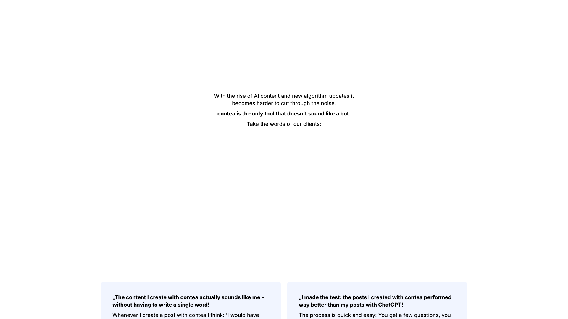 Quotes from users emphasizing authenticity and efficiency