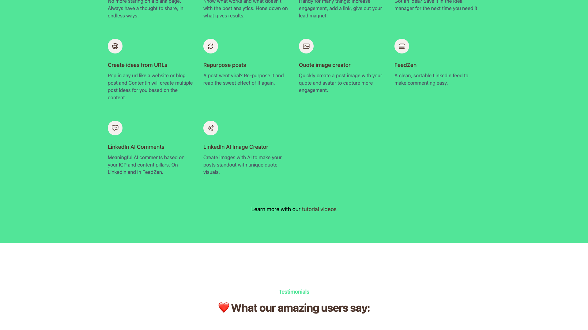 Section showcasing Viral LinkedIn Templates available on ContentIn