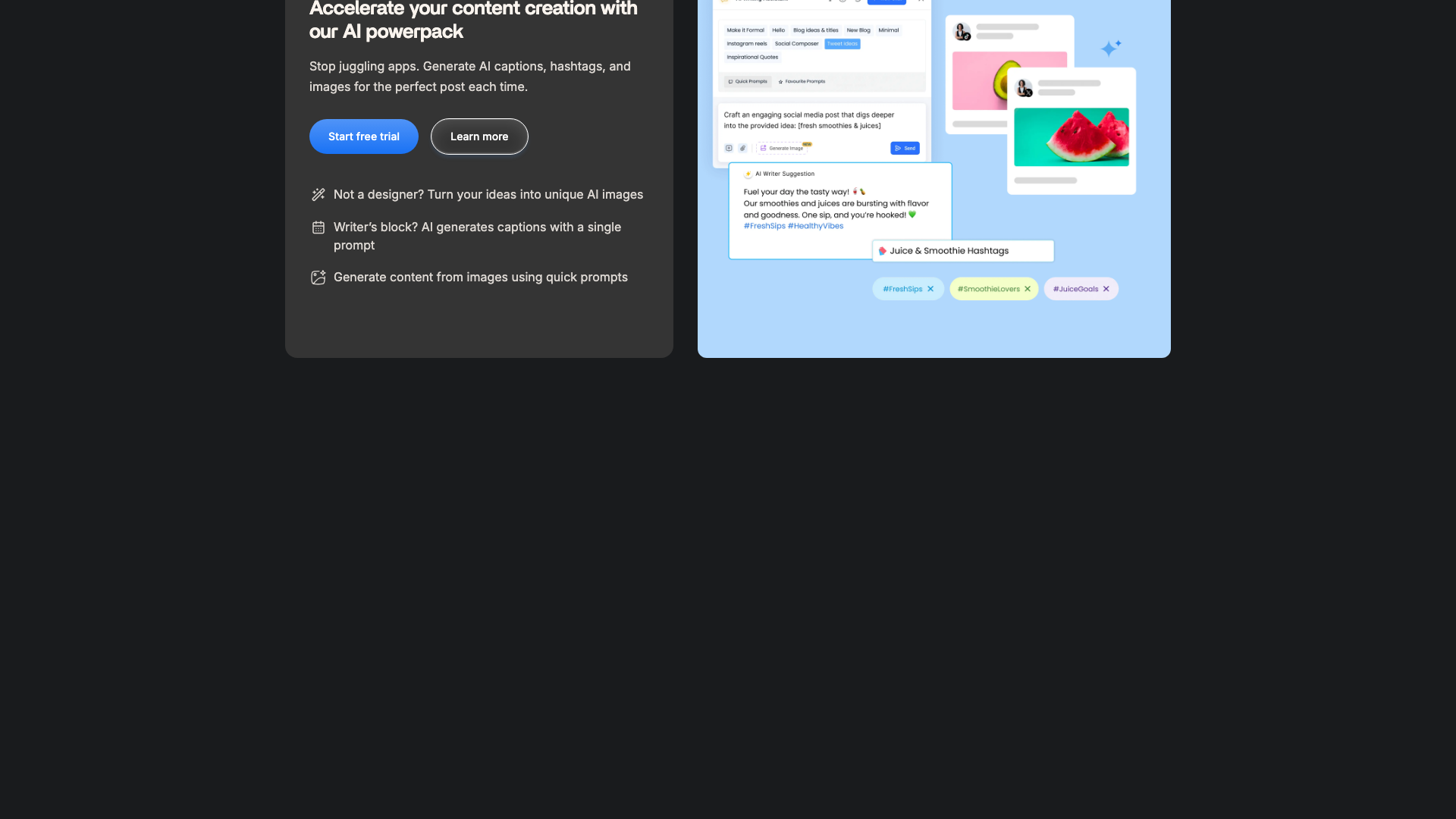 Engage module section on homepage explaining social inbox features