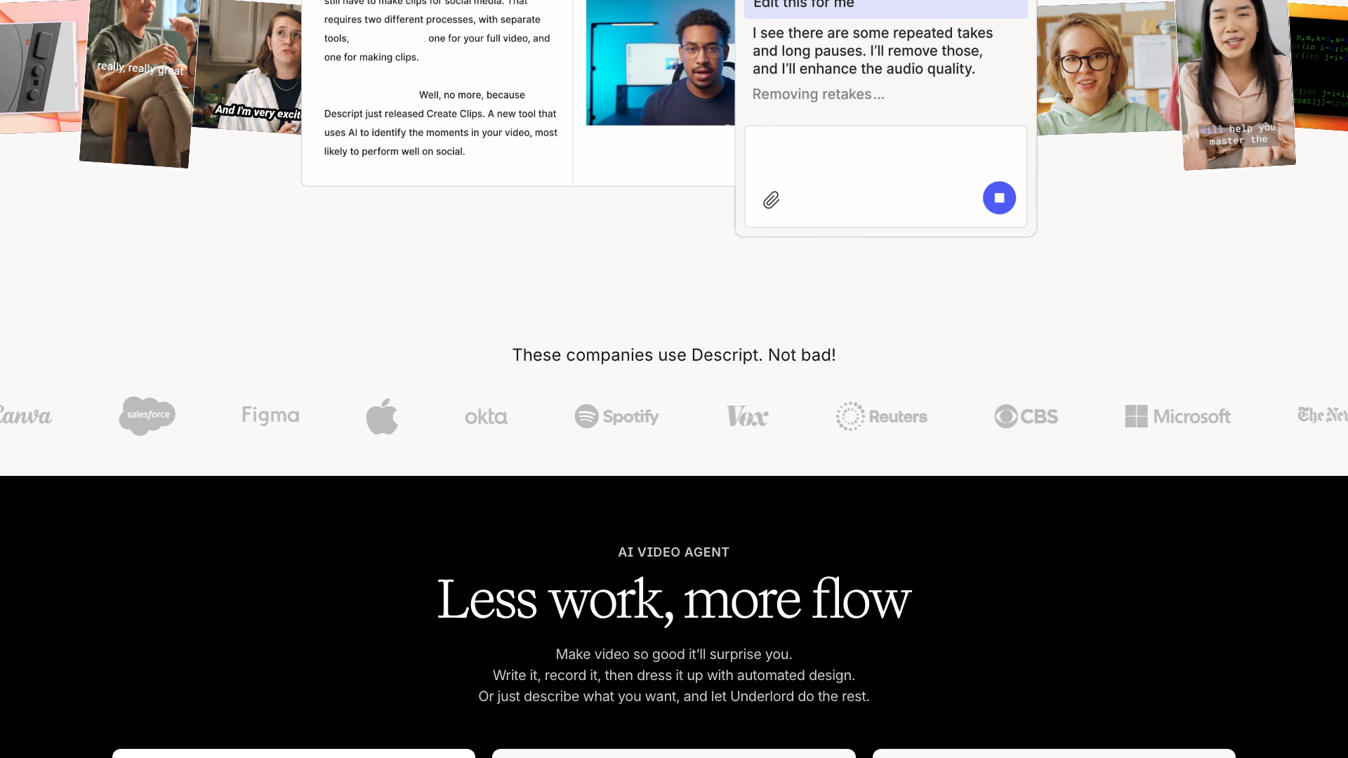 AI toolkit features on homepage