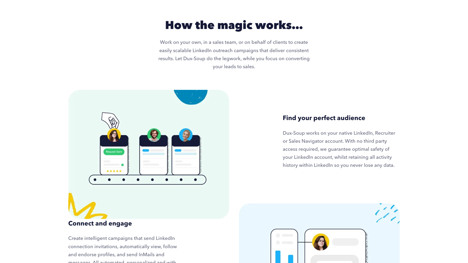 Campaign management features section on homepage