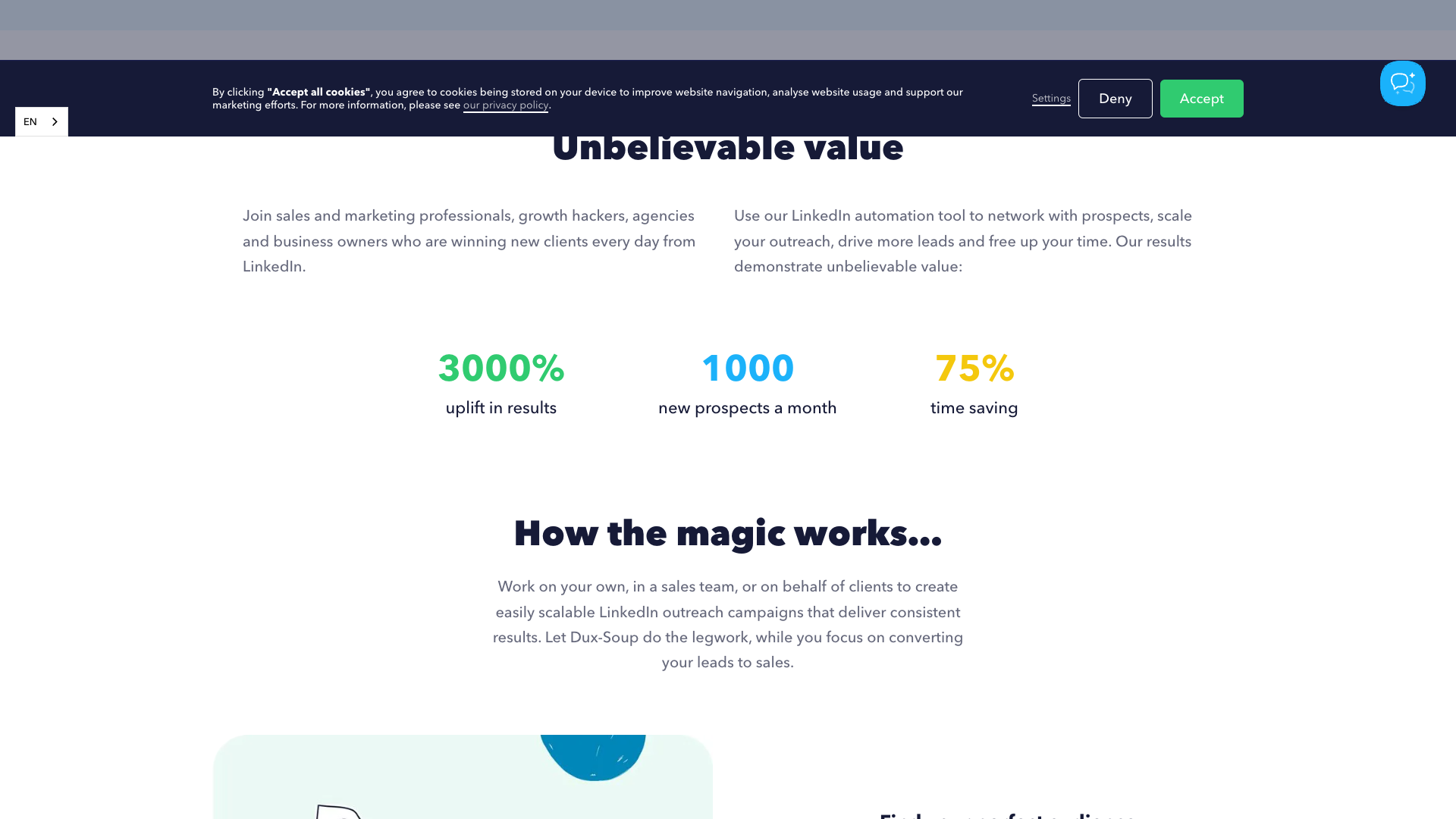 Social proof section highlighting ratings and testimonials