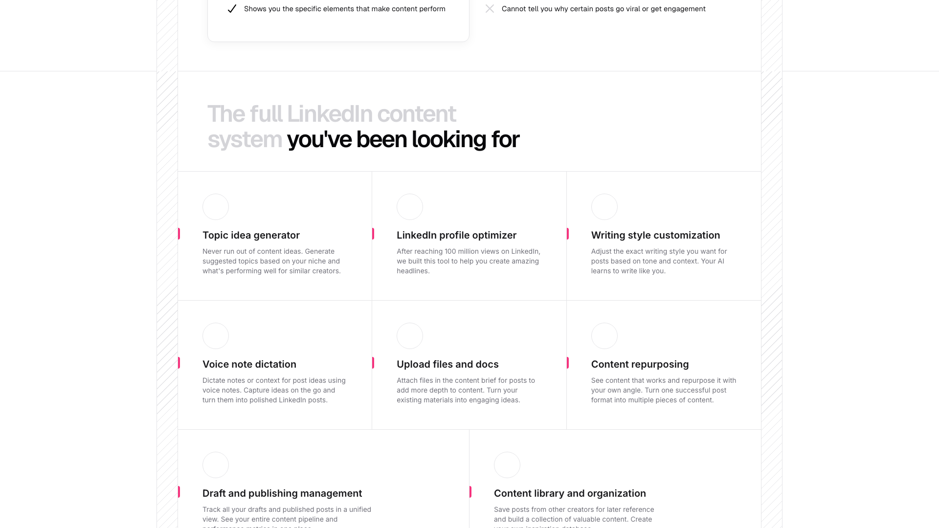 Testimonials section on the homepage indicating user feedback and social proof