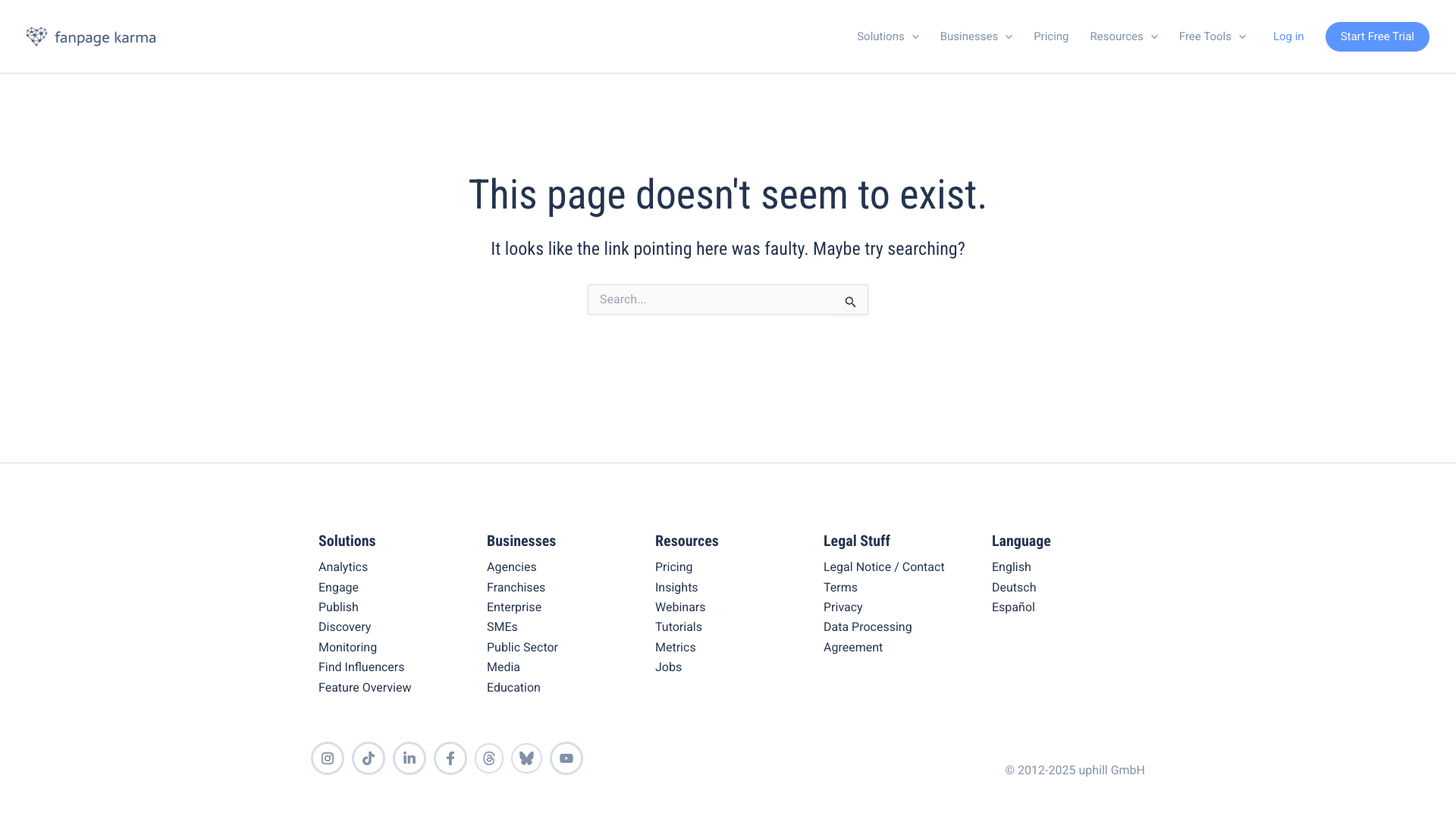 Pricing page showing subscription options