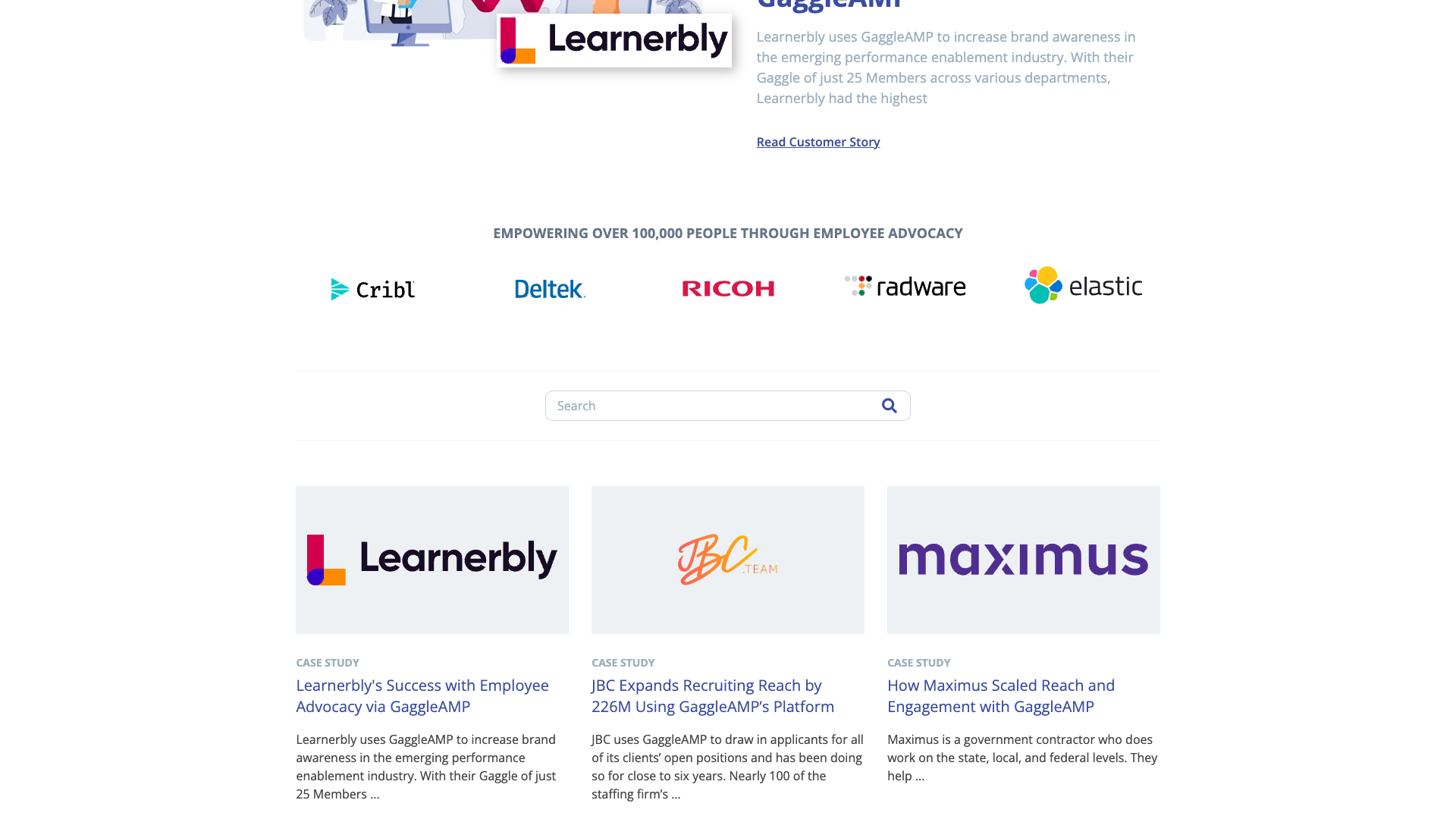 Case studies showcasing GaggleAMP's impact