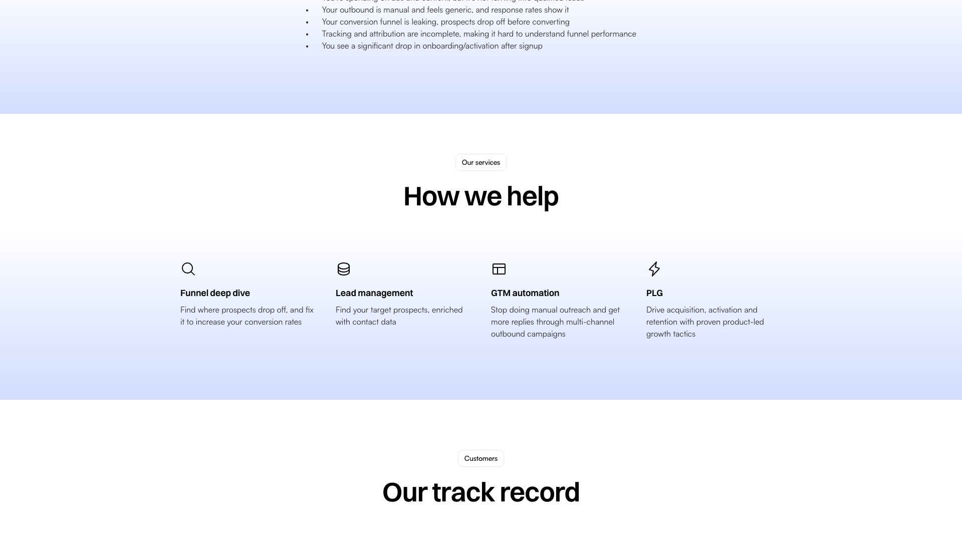Lead management service description highlighting lead scoring models