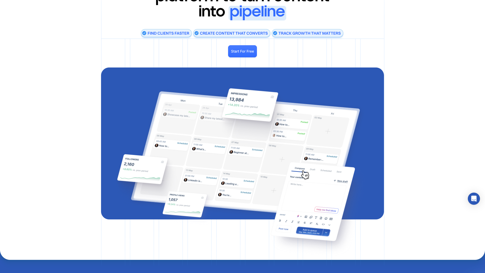 Features of Inlytics highlighting analytics and scheduling capabilities