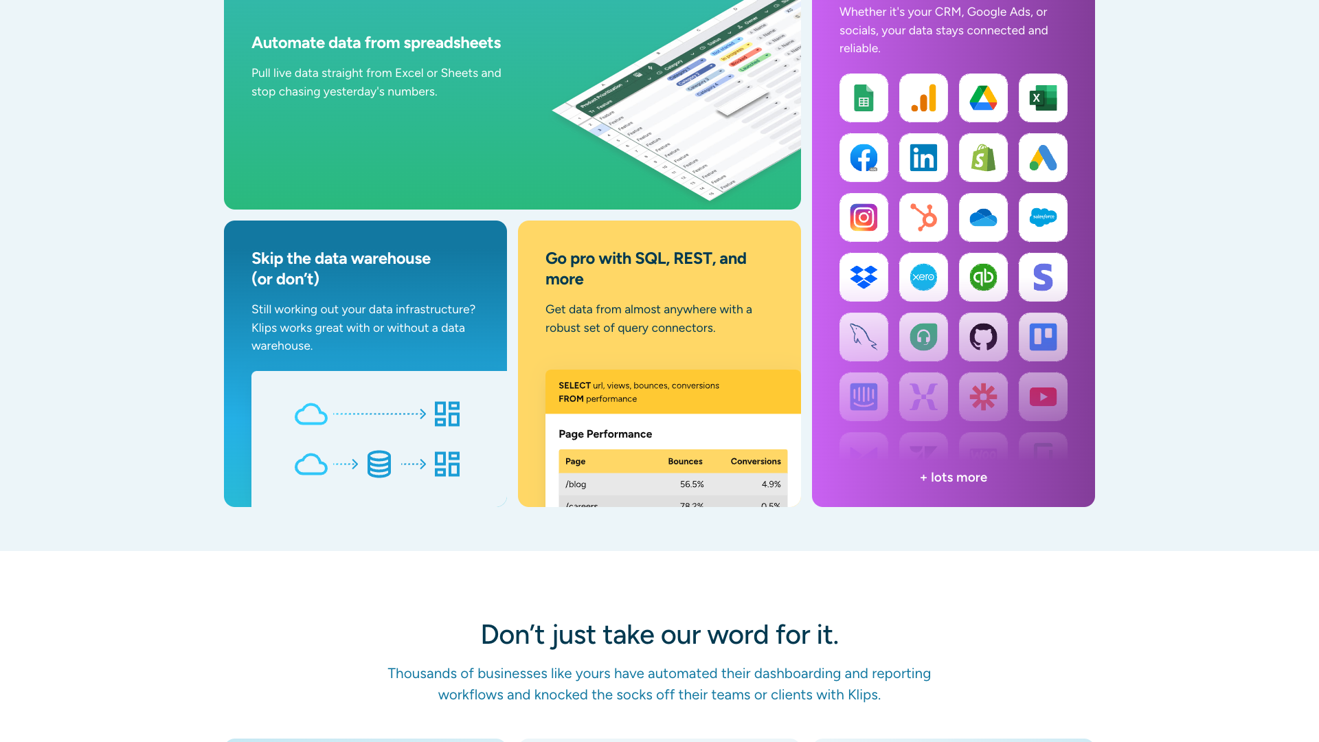 Customer success stories showcasing the use of Klipfolio in various industries