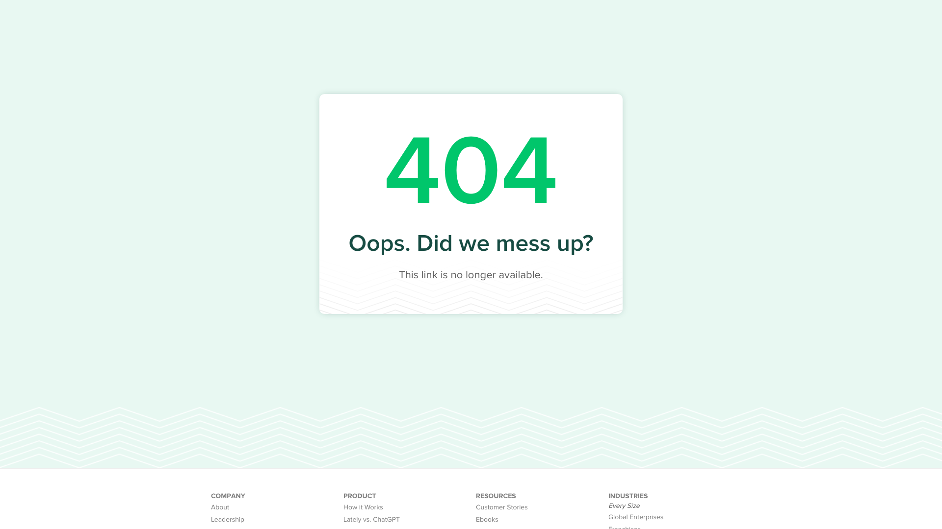 About Lately page detailing the company's history and impact