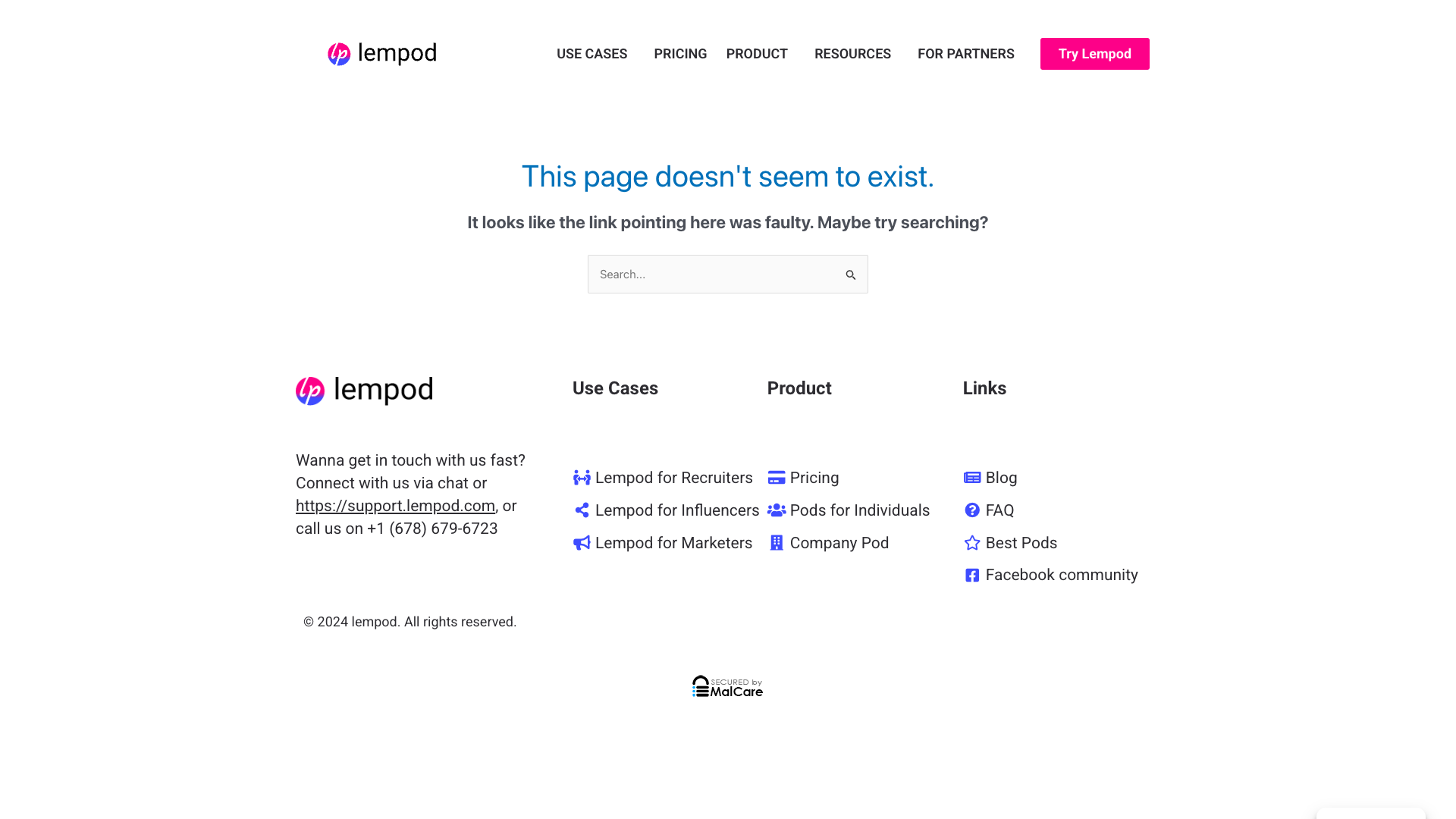 FAQ page addressing common questions about Lempod's features and usage