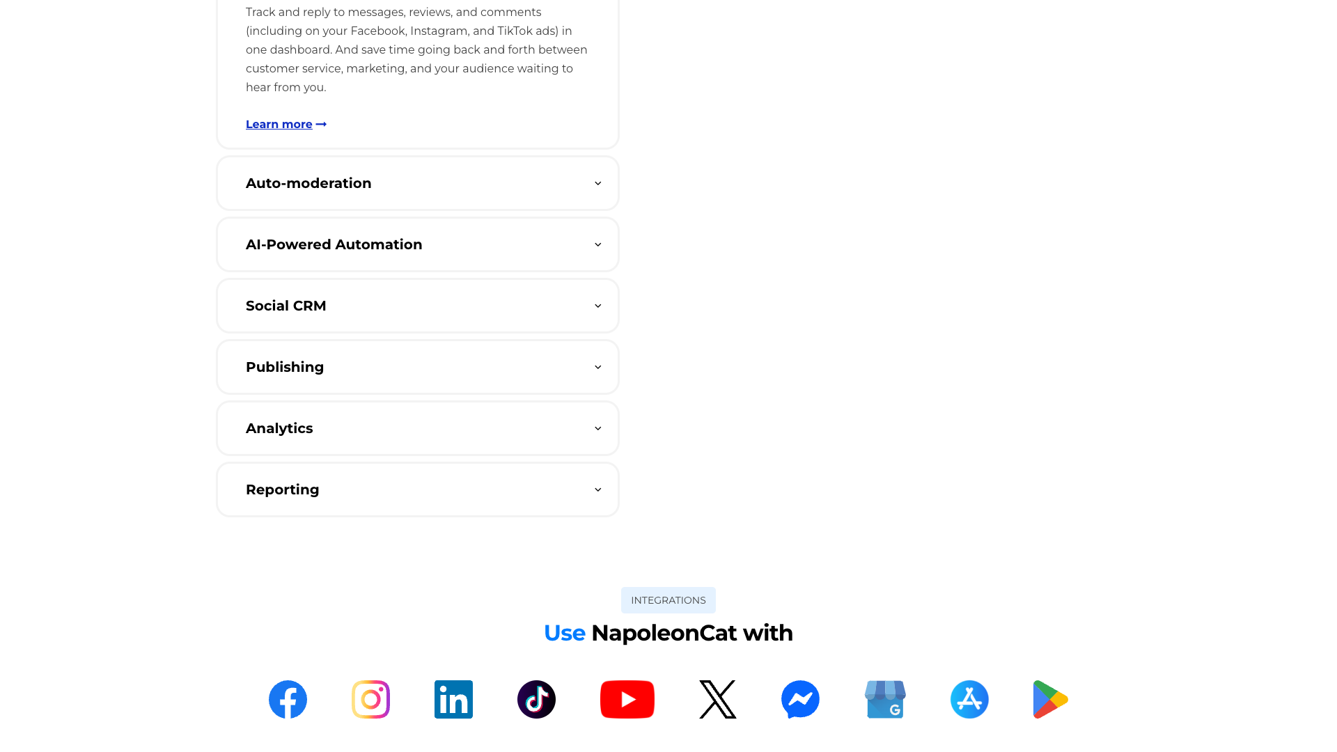 Features section on homepage highlighting core value propositions