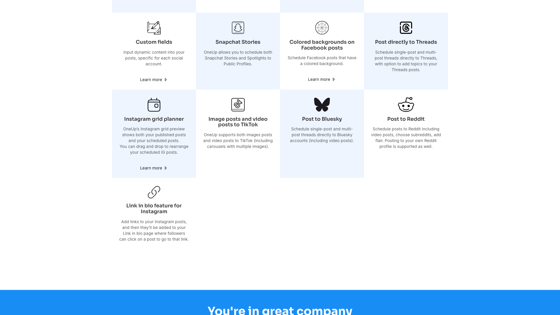Contact section on homepage