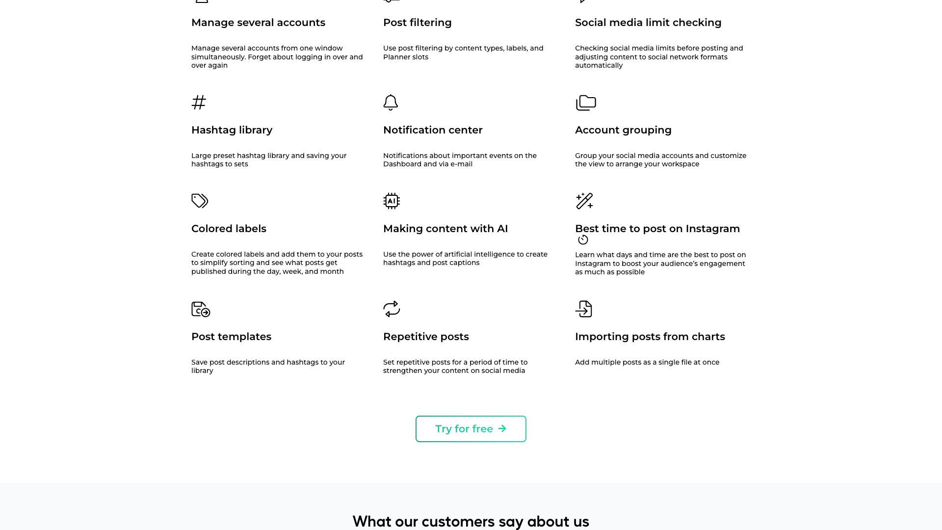 Builder section on homepage showcasing micro landing pages and multilinks
