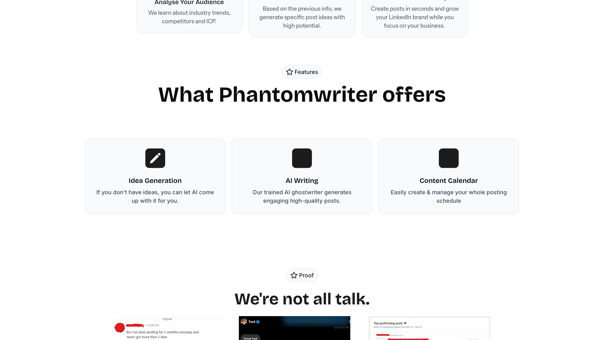 Client success stories emphasizing results achieved using Phantomwriter