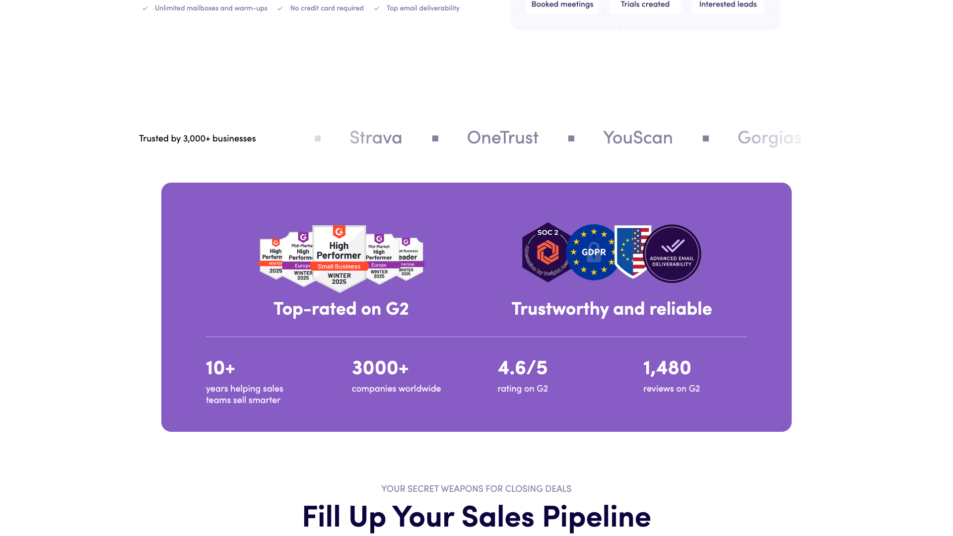 Trusted brands section on homepage showcasing logos of companies using Reply