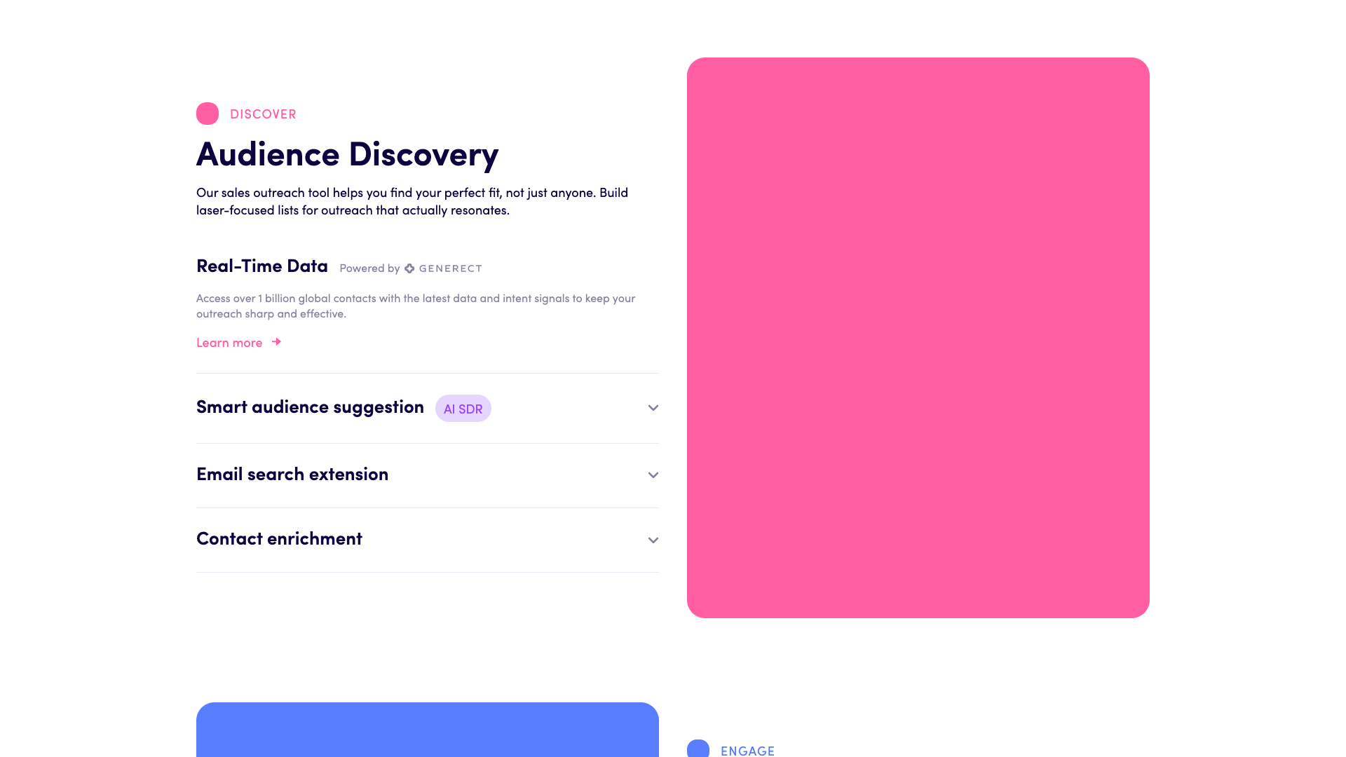 Features section on homepage