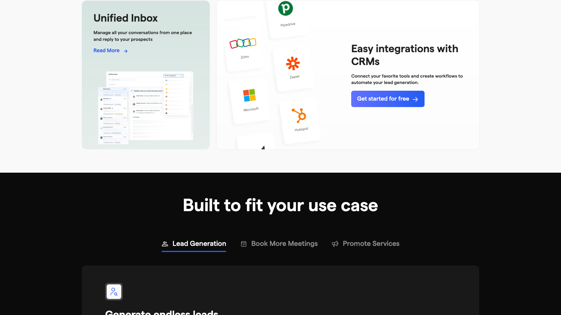 Social proof section on homepage showing trust metrics and ratings