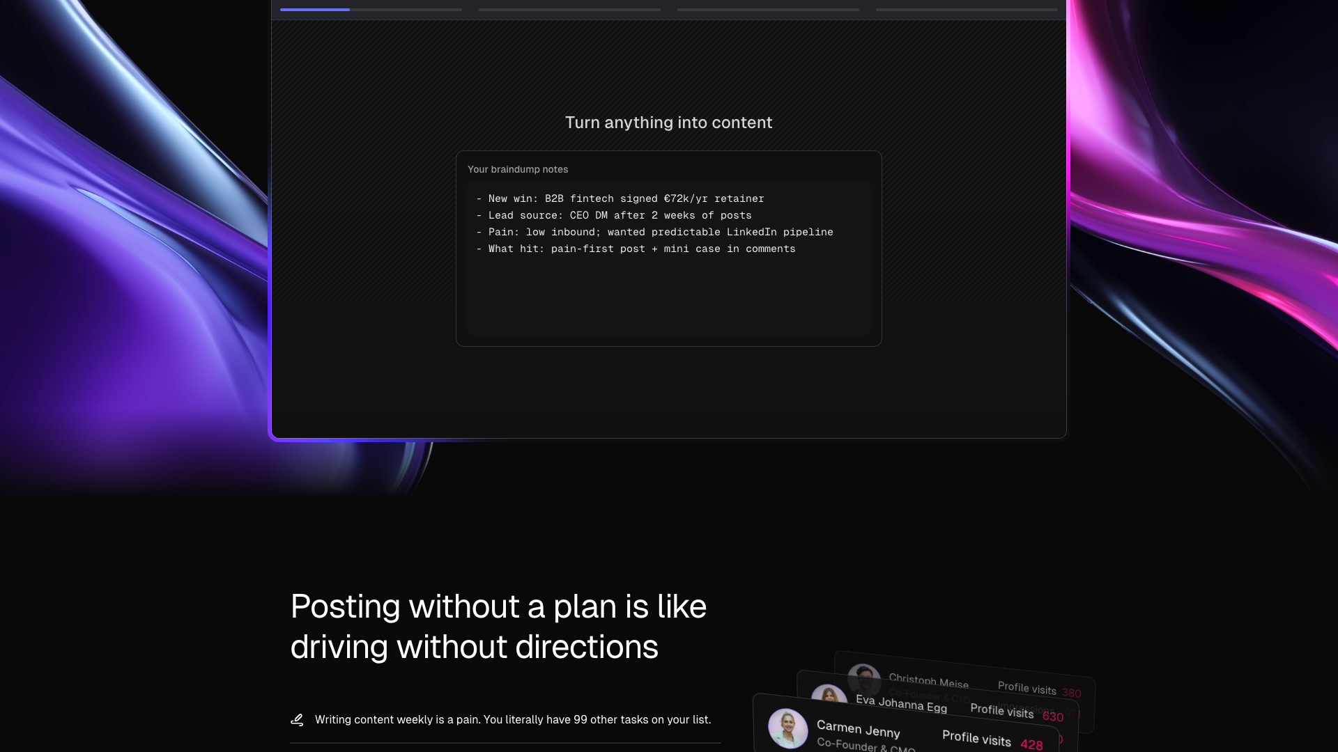 Features section on homepage highlighting Scripe's unique offerings
