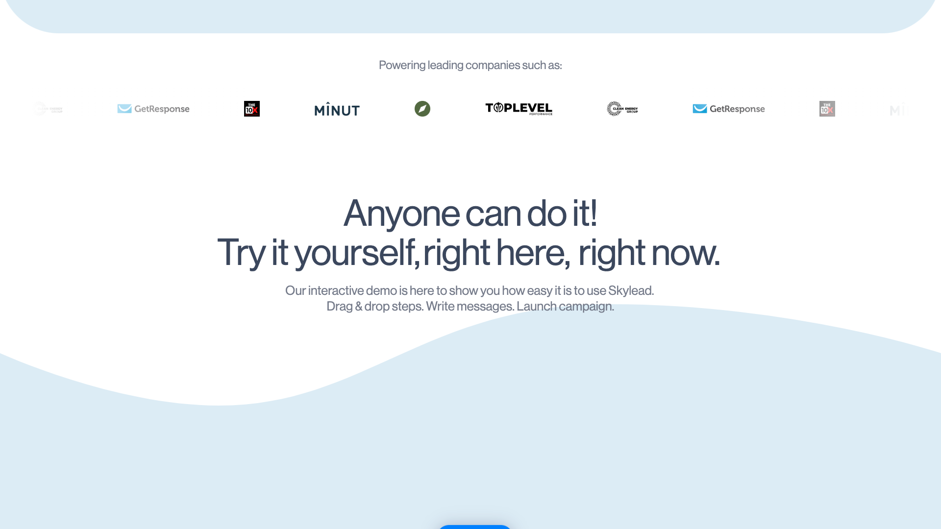 Features section on homepage