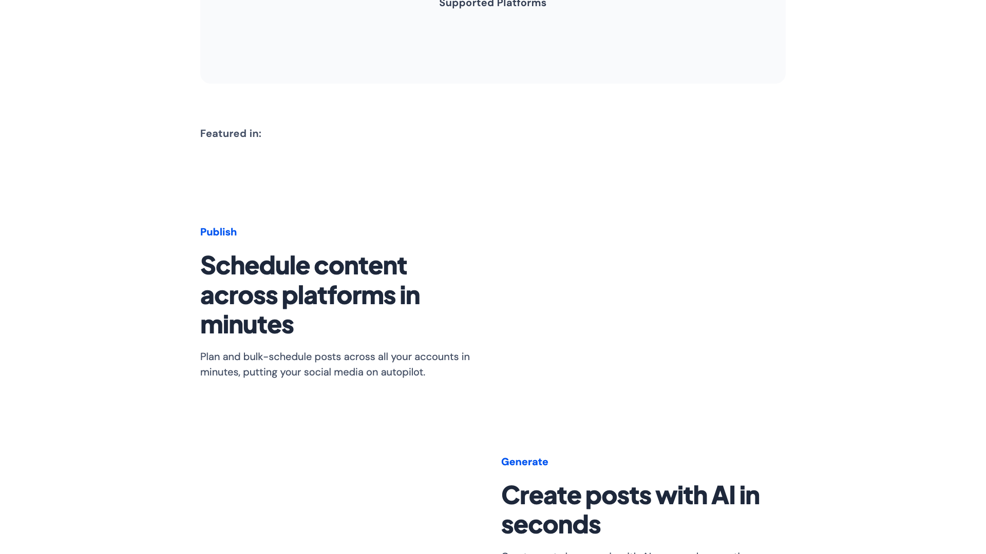 AI Assistant capabilities section on homepage