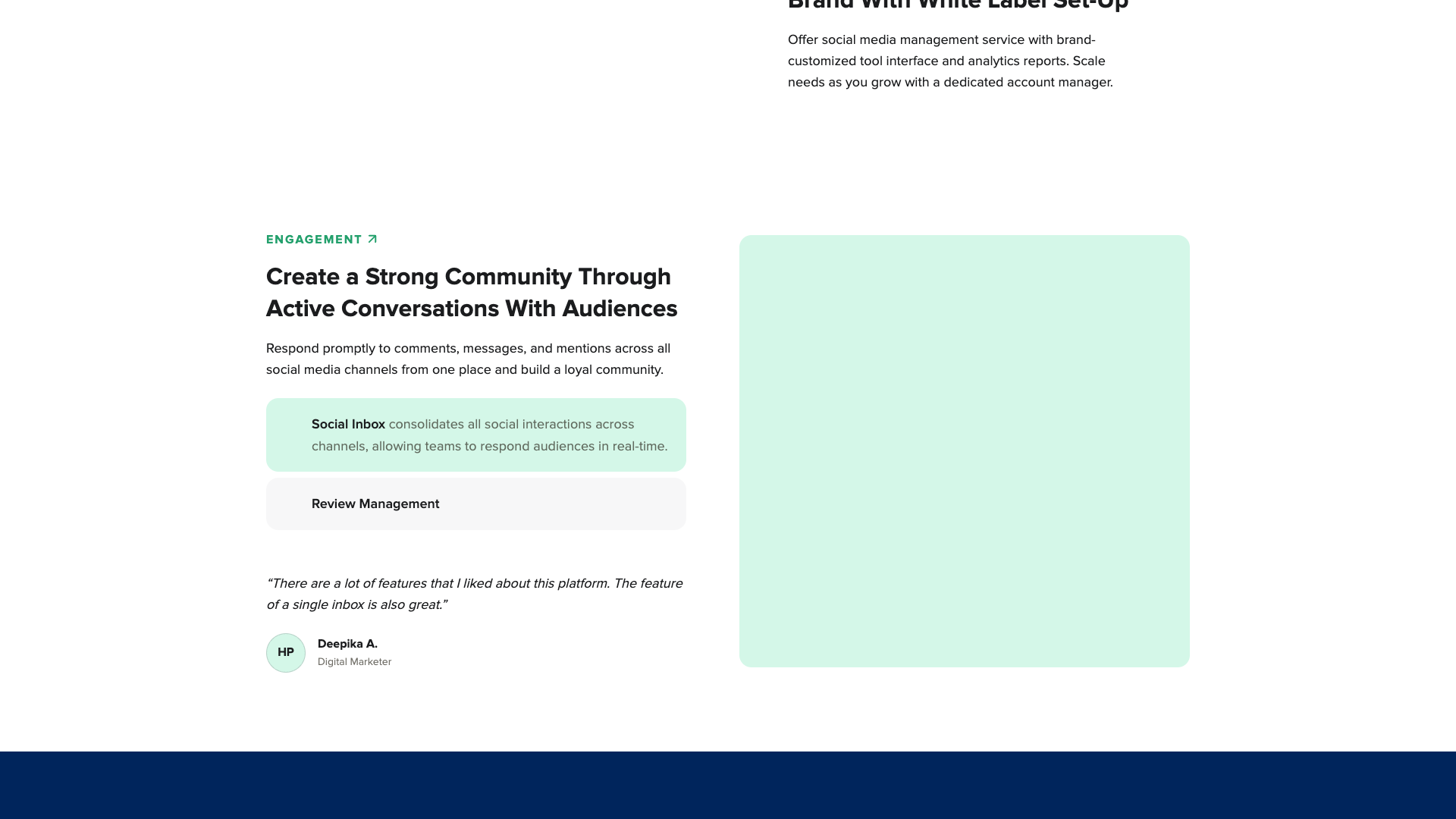 Features overview highlighting user interface and analytics