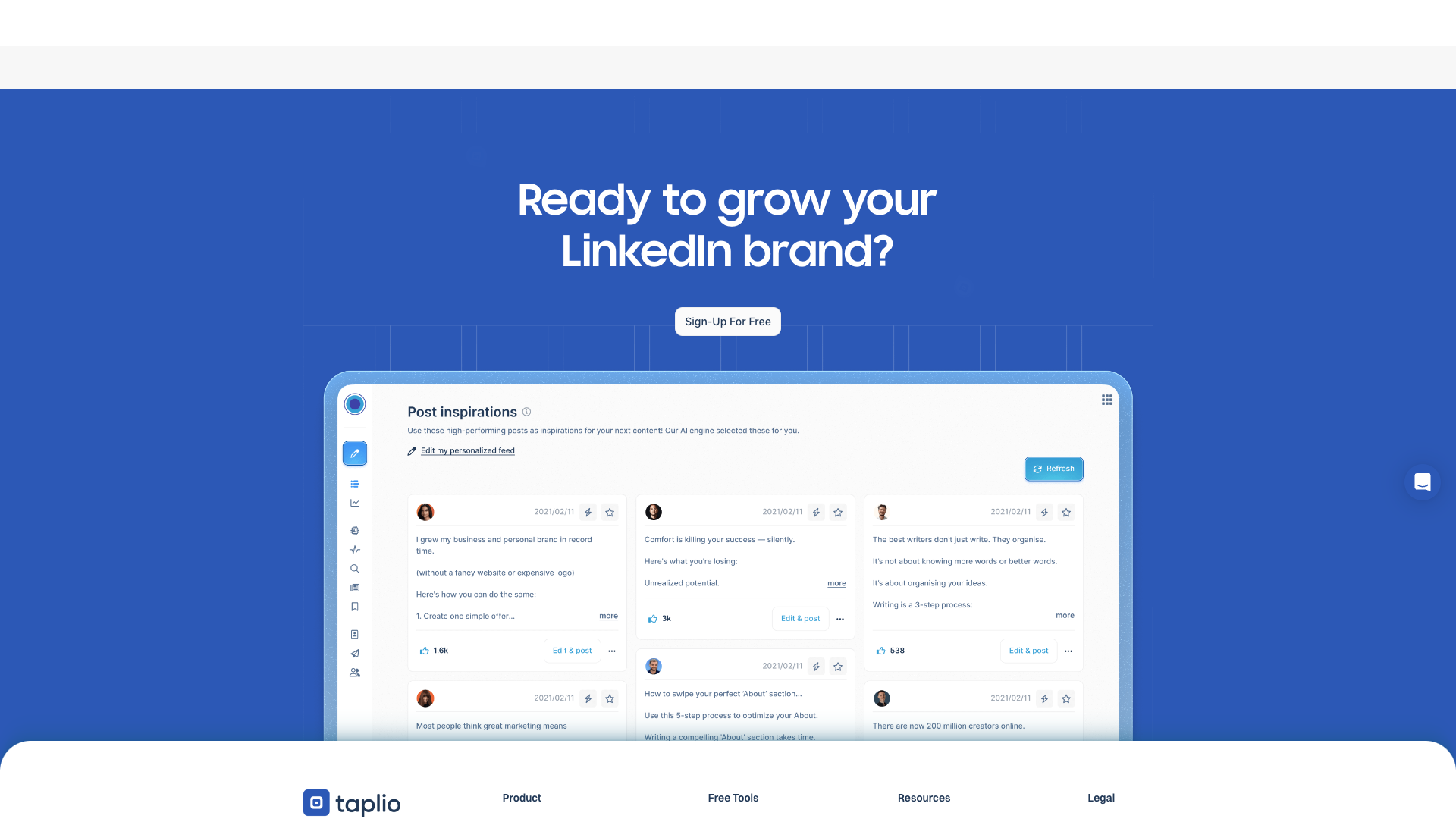 LinkedIn carousel generator tool page