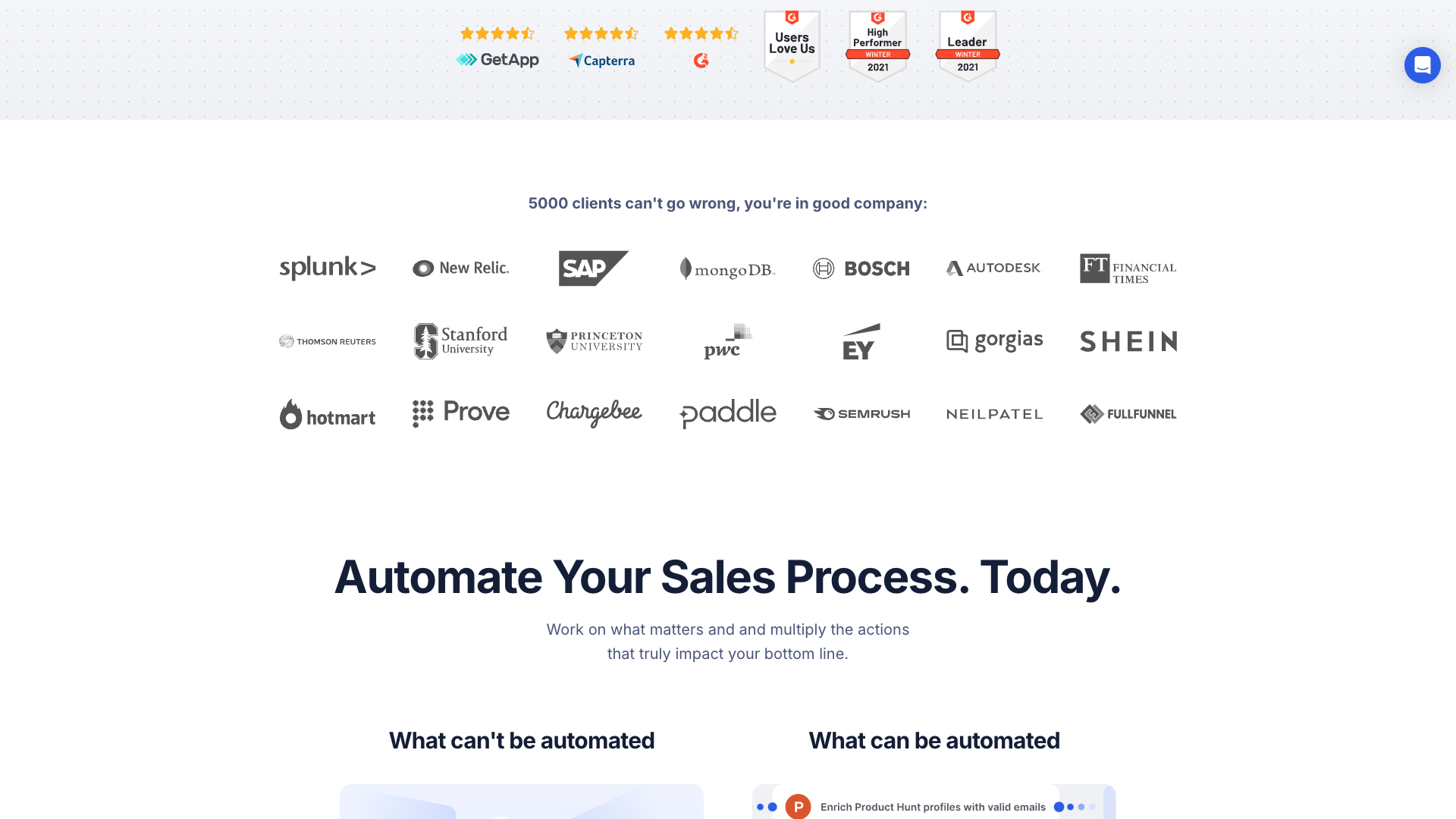 Features section on homepage highlighting TexAu's core value proposition